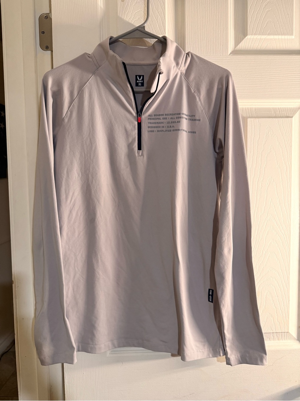 ASRV Core Fitted Quarter Zip Pullover Mens Medium Grey 0725 Athletic Training